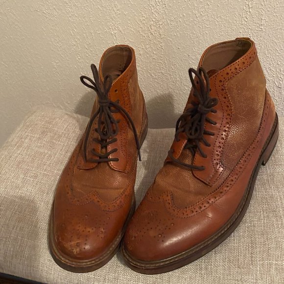 Brown Leather Aldo Lace-up Boots